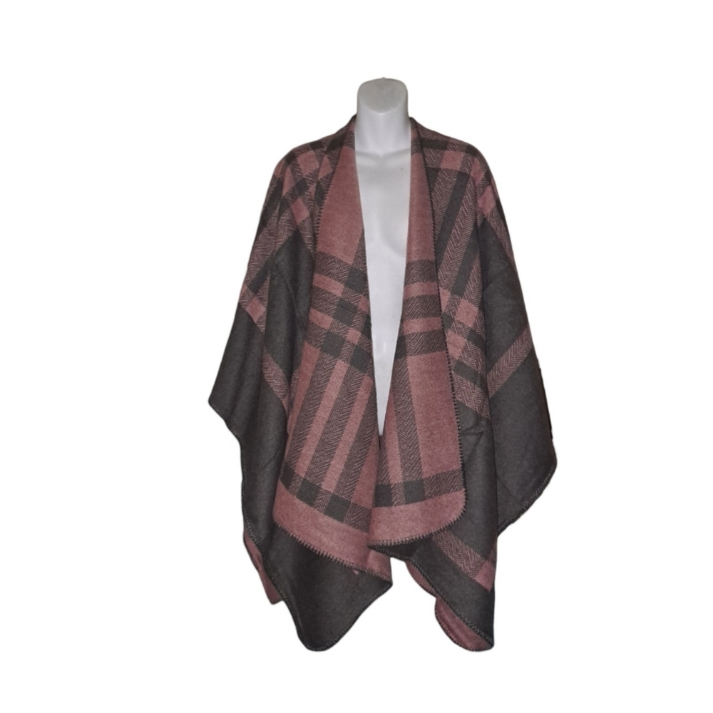 New Pink & Grey Poncho